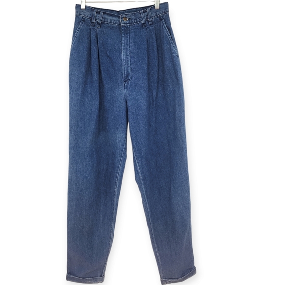 70's/80's  Denim Pleated Trousers by Chic Vintage - Picture 1 of 12